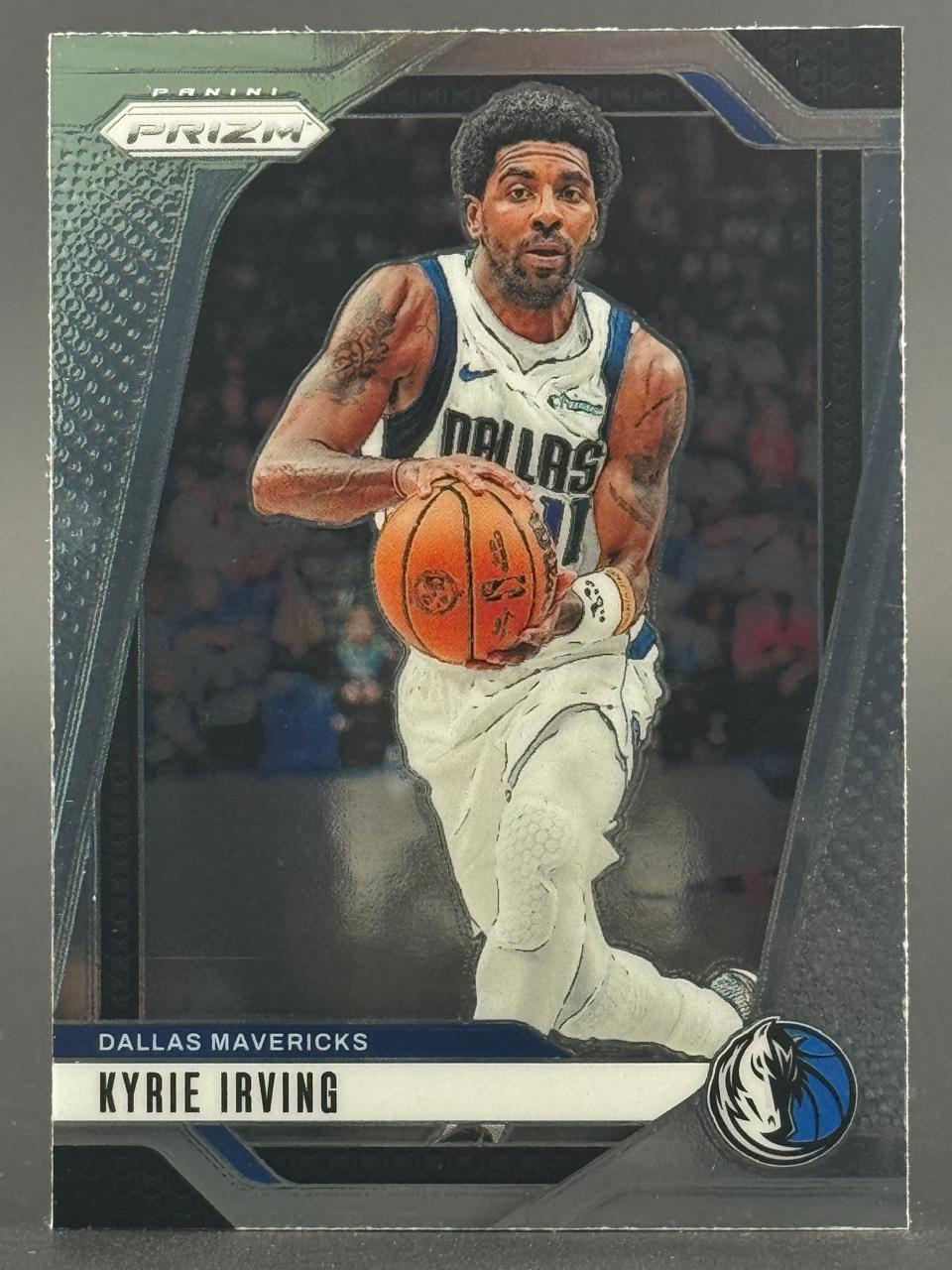 Kyrie Irving Panini Prizm Dallas Mavericks basketball card.