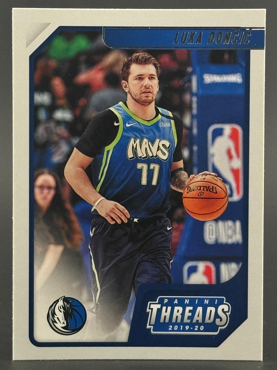 2019-20 Panini Threads Luka Doncic basketball card.
