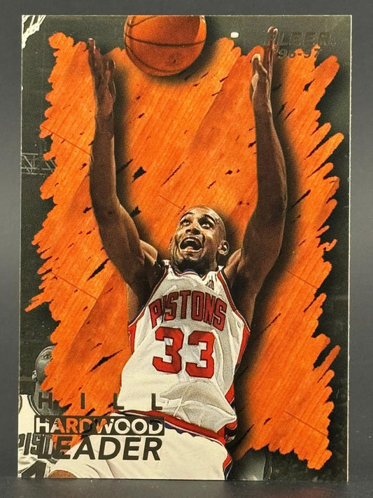 1996-97 Fleer Hardwood Leader Grant Hill basketball card, number 33 for the Pistons.