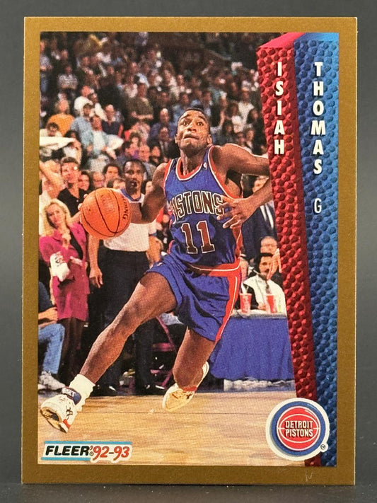 1992-93 Fleer Isiah Thomas Detroit Pistons basketball card.