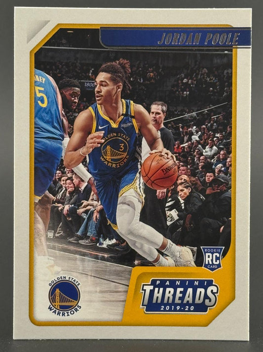 2019-20 Panini Threads Jordan Poole Rookie Card, #3, Golden State Warriors.