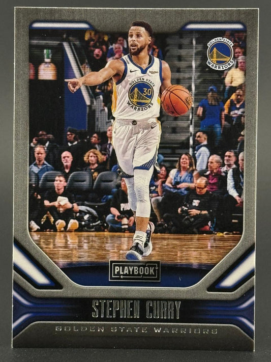 Stephen Curry 2021 Playbook trading card, front view.