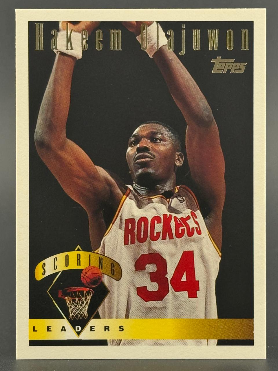 Hakeem Olajuwon 1993 Topps Scoring Leaders trading card #34.