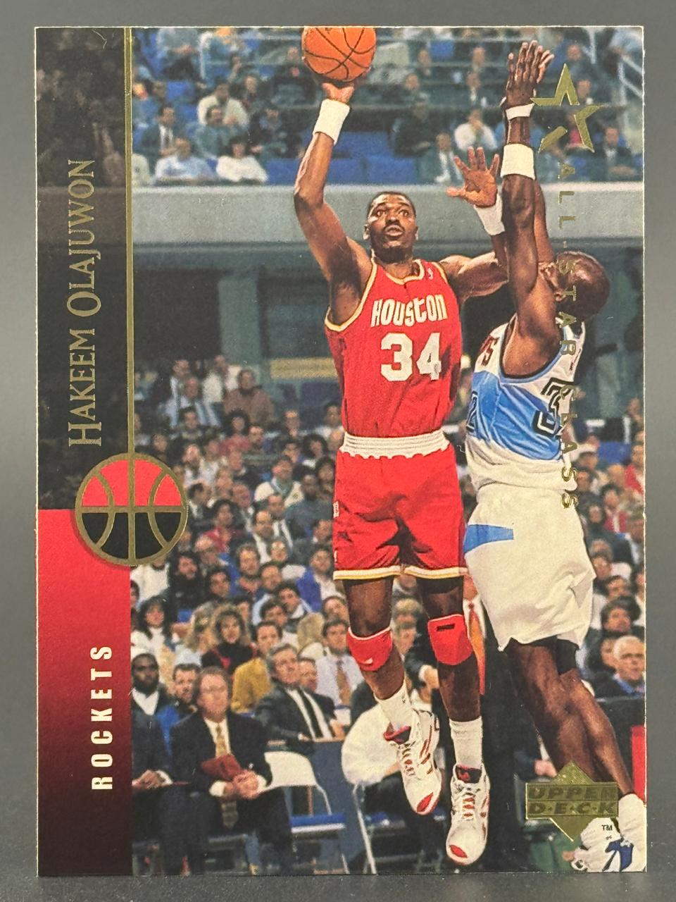 Hakeem Olajuwon 1993-94 Upper Deck basketball trading card #34.