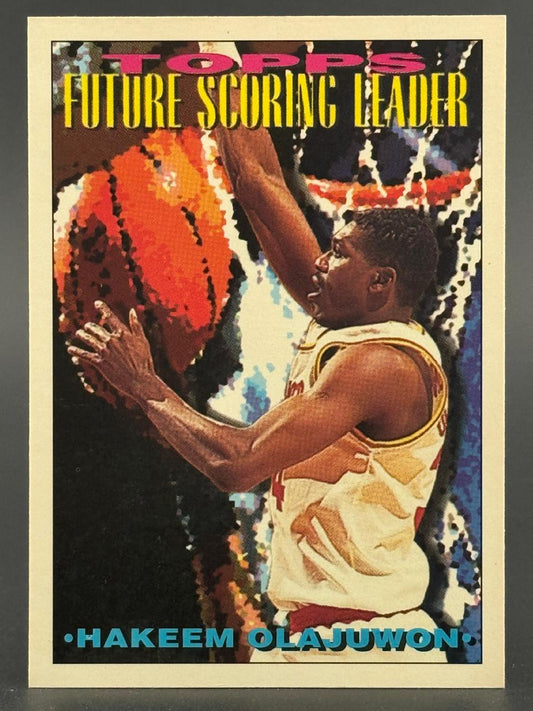 Hakeem Olajuwon Topps Future Scoring Leader trading card.