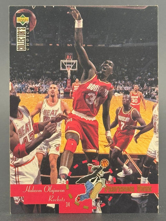 Hakeem Olajuwon 1994 Collector's Choice "Professor Dunk" #34 basketball card.