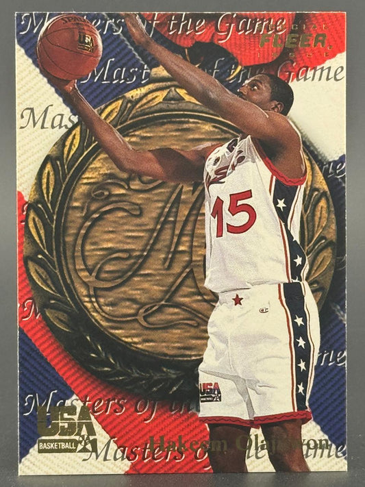 Hakeem Olajuwon Fleer Masters of the Game basketball card.