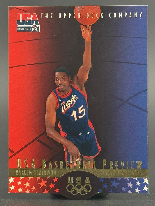 1992 Upper Deck USA Basketball Preview Hakeem Olajuwon card #15.