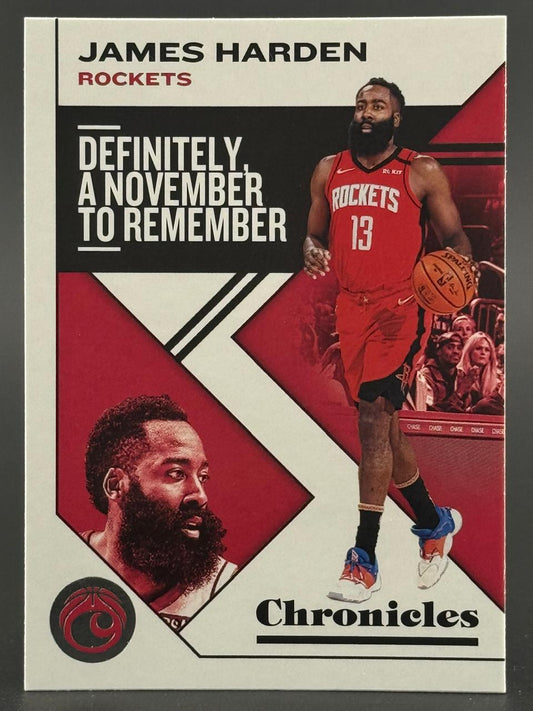 James Harden 2019-20 Panini Chronicles trading card.
