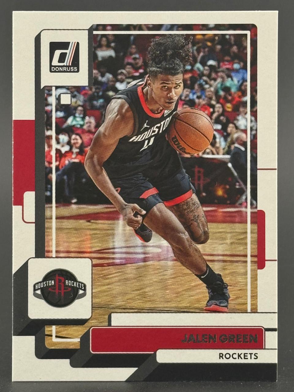 Jalen Green Houston Rockets Donruss basketball trading card.