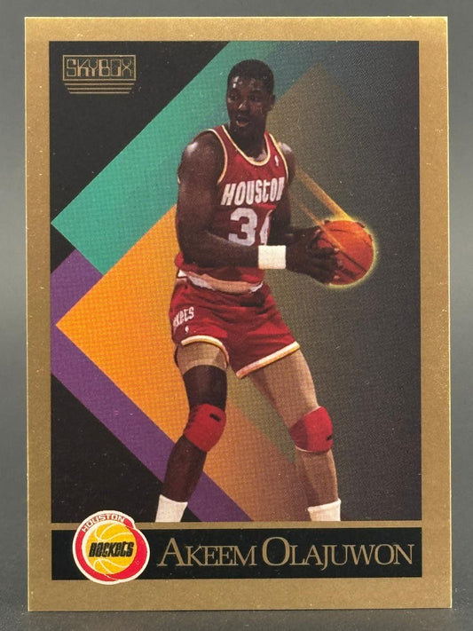 1990 SkyBox Akeem Olajuwon basketball card, #Houston Rockets 34.