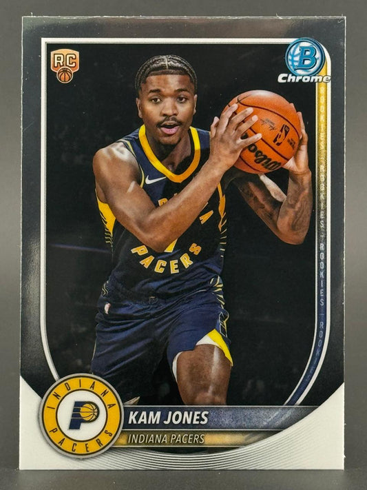 Kam Jones Bowman Chrome rookie trading card, Indiana Pacers.