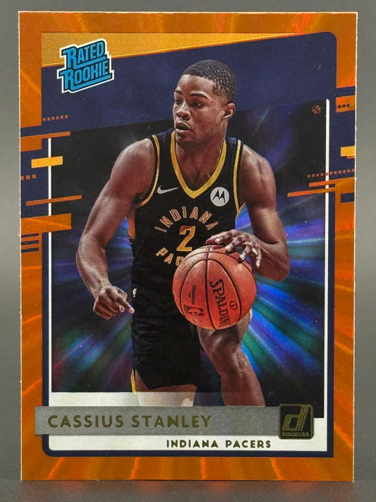 Cassius Stanley Indiana Pacers Rated Rookie trading card.