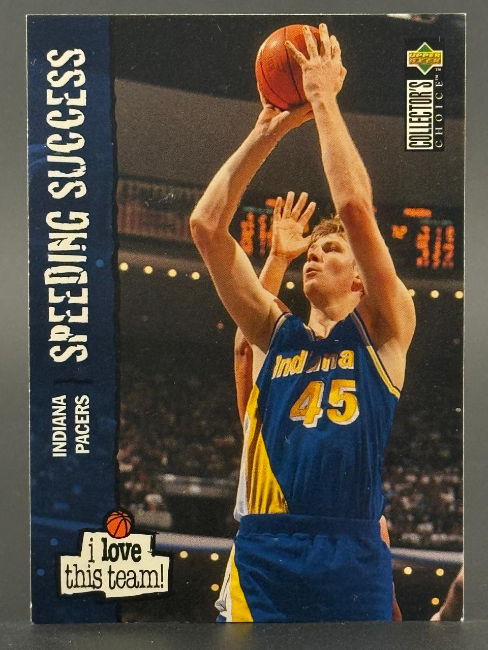 Rik Smits 1994-95 Upper Deck Collector's Choice "Speeding Success" basketball trading card #215.