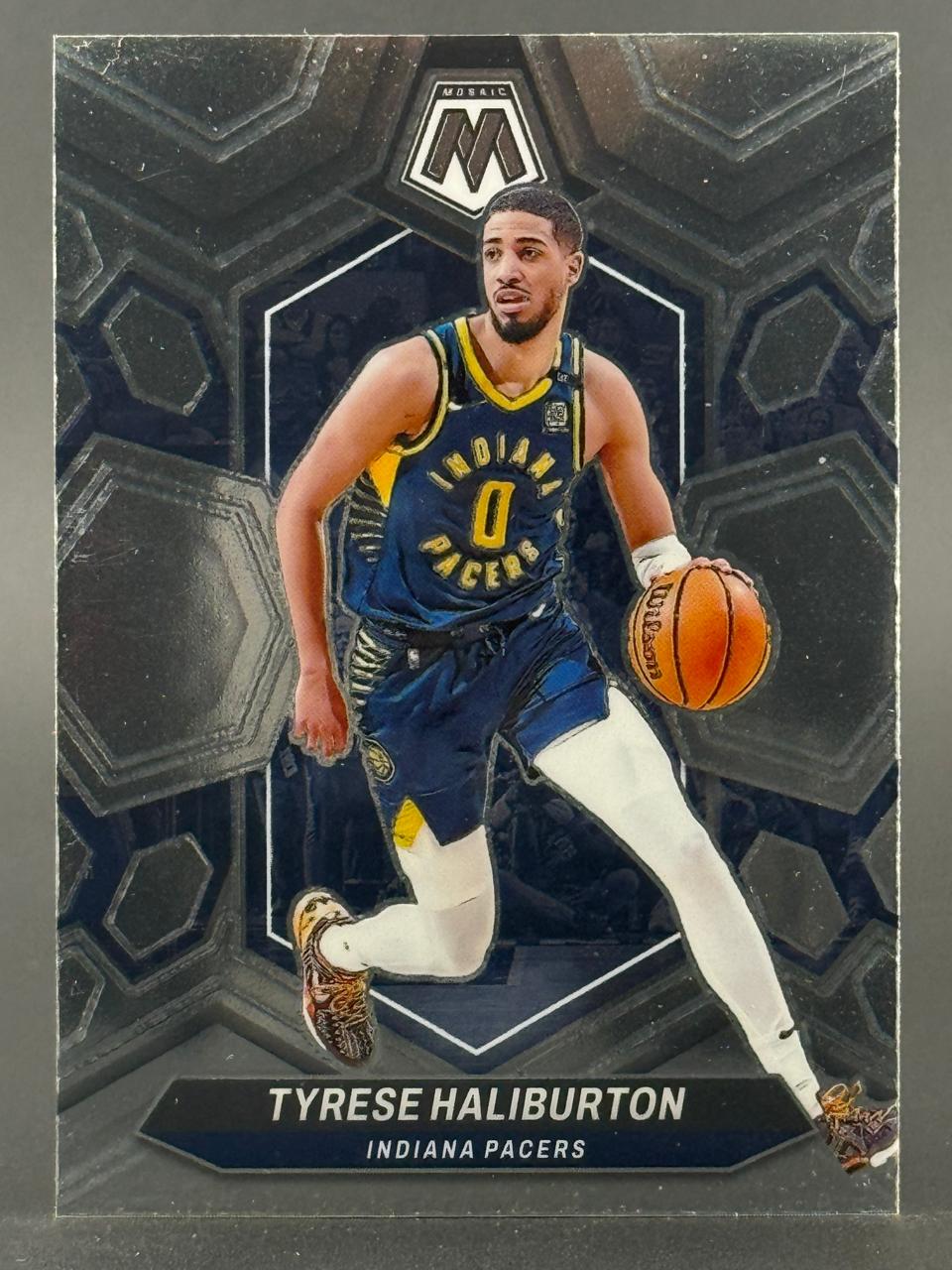 Tyrese Haliburton 2021-22 Panini Mosaic basketball card, card #251.