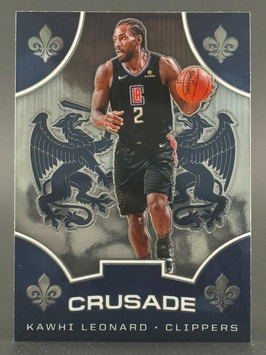 Kawhi Leonard 2019-20 Crusade basketball card featuring him dribbling for the Clippers.