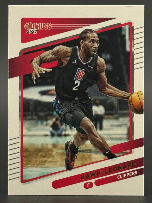 2021-22 Donruss Kawhi Leonard trading card.
