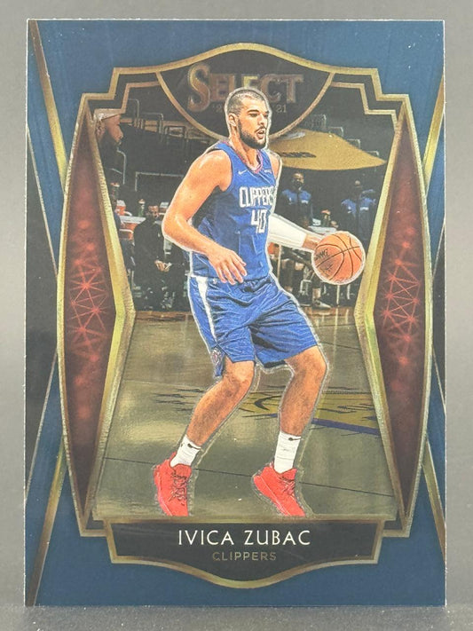 2020-21 Panini Select Ivica Zubac trading card, #40, showing him in a Clippers uniform.