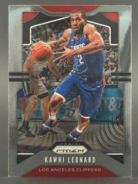 Kawhi Leonard Los Angeles Clippers trading card from Panini Prizm.