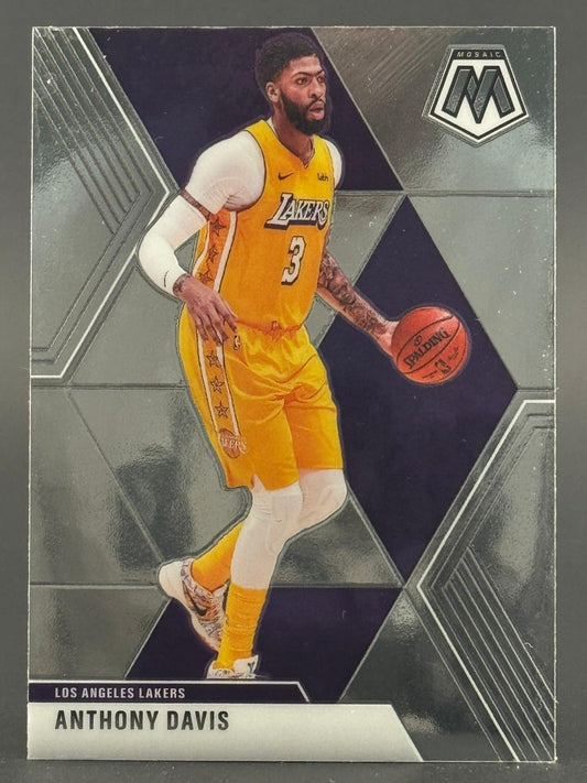Anthony Davis 2020-21 Panini Mosaic Los Angeles Lakers basketball card.