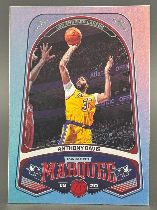 2019-20 Panini Marquee Anthony Davis basketball trading card.