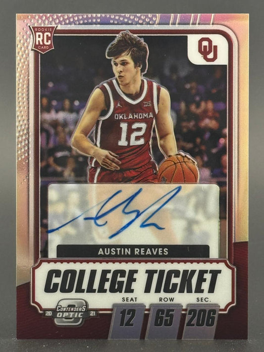 2020-21 Contenders Optic Austin Reaves College Ticket rookie autograph card, number 12.