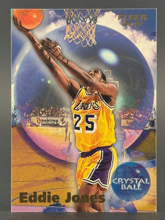 1996-97 Fleer Crystal Ball Eddie Jones trading card #25.