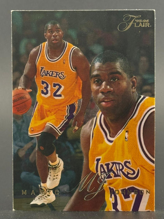 1995-96 Flair Magic Johnson trading card.