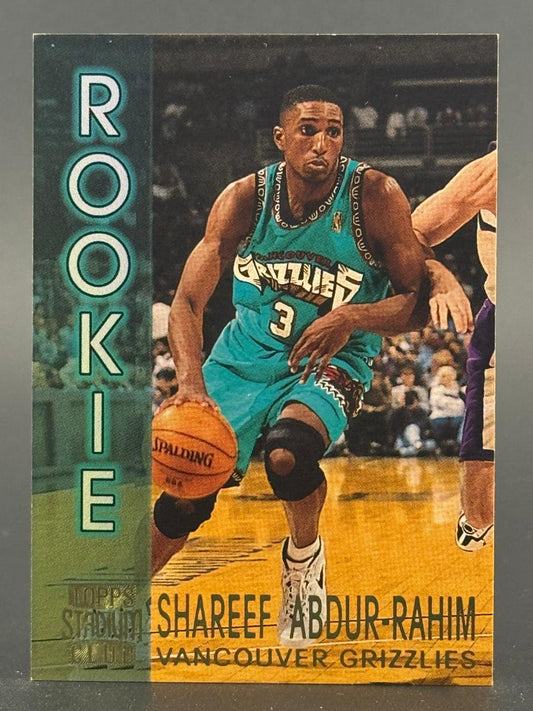 Shareef Abdur-Rahim 1996 Topps Stadium Club Rookie basketball card, Vancouver Grizzlies.