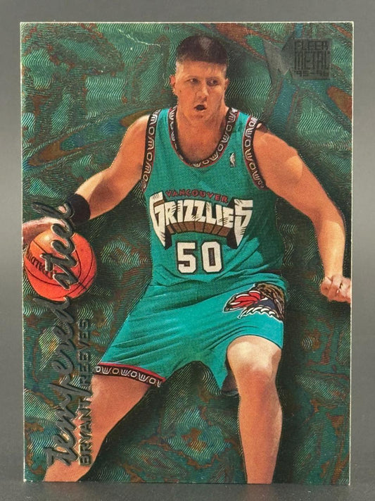 1995-96 Fleer Metal basketball card featuring Bryant Reeves of the Vancouver Grizzlies, #50.