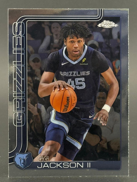 GG Jackson II Topps Chrome trading card, showing him dribbling in a Grizzlies uniform.