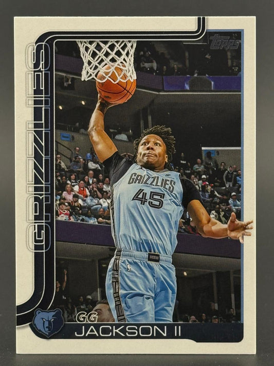 GG Jackson II Topps basketball trading card, showing him dunking in a Grizzlies uniform.