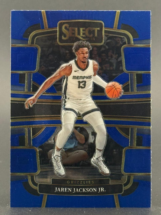 2023-24 Panini Select Jaren Jackson Jr. Grizzlies trading card, blue parallel.
