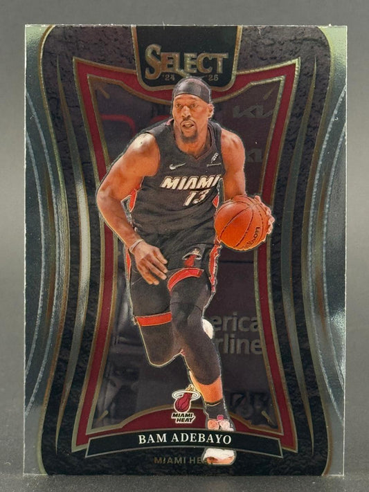 2024-25 Select Bam Adebayo Miami Heat basketball card dribbling.