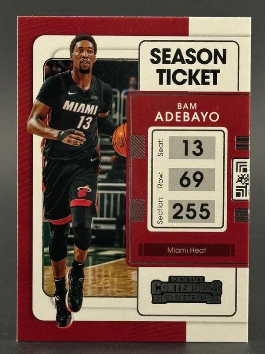 2021-22 Panini Contenders Bam Adebayo Season Ticket basketball card #13.