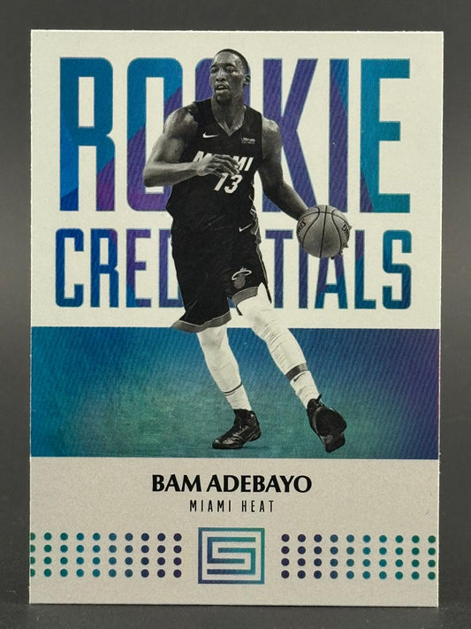 Bam Adebayo 2017-18 Panini Status Rookie Credentials basketball card.