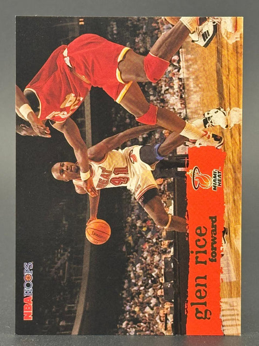 1990-91 Hoops Glen Rice Miami Heat trading card #198.