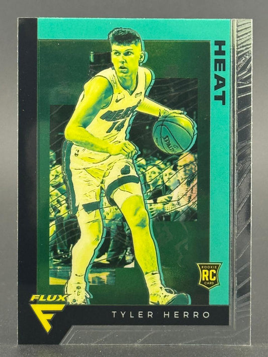 Tyler Herro 2020-21 Panini Flux Rookie Card #255, green parallel.