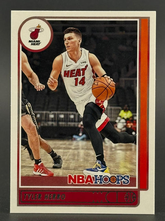 Tyler Herro 2021-22 NBA Hoops basketball card.