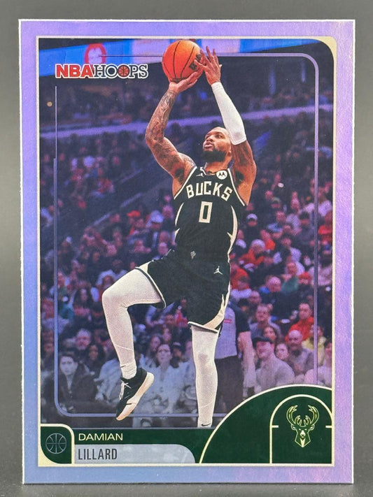 Damian Lillard 2023-24 NBA Hoops basketball card.