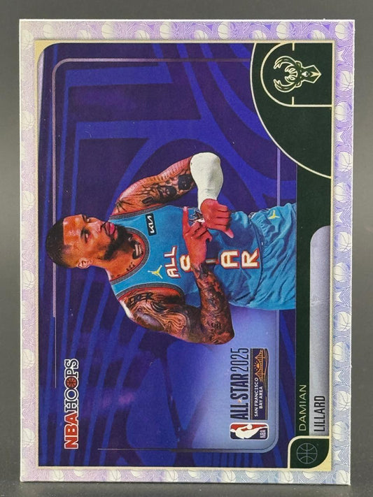 Damian Lillard 2024-25 NBA Hoops All-Star trading card.