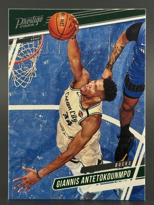 2020 Prestige Giannis Antetokounmpo basketball card.