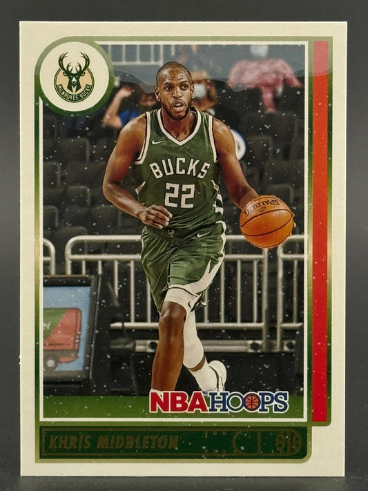 Khris Middleton 2020-21 NBA Hoops trading card.