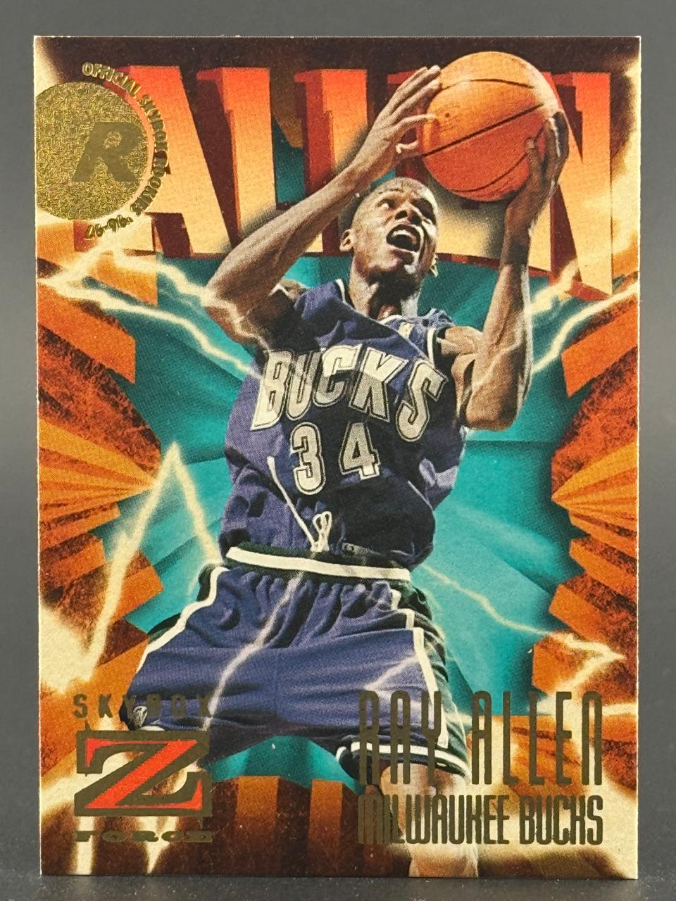 1996-97 SkyBox Z-Force Ray Allen Milwaukee Bucks rookie card.