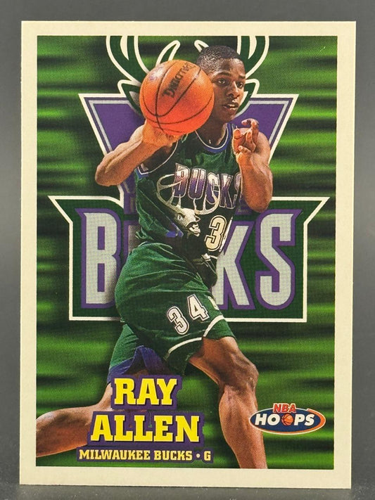 Ray Allen 1996-97 NBA Hoops Milwaukee Bucks basketball card.