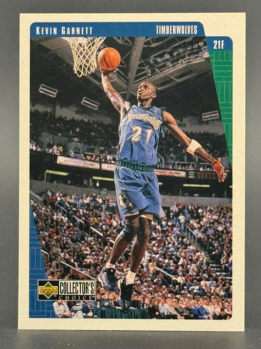 1990s Kevin Garnett Timberwolves Upper Deck Collector's Choice trading card, number 21F.