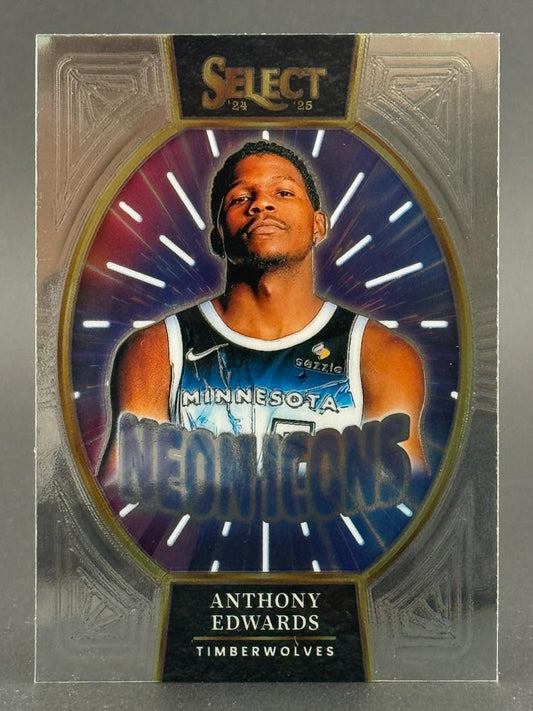 2024-25 Select Anthony Edwards Neon Icons basketball card.