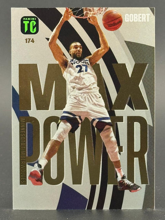 Rudy Gobert 2023-24 Panini TC Max Power trading card #174, showing him dunking.