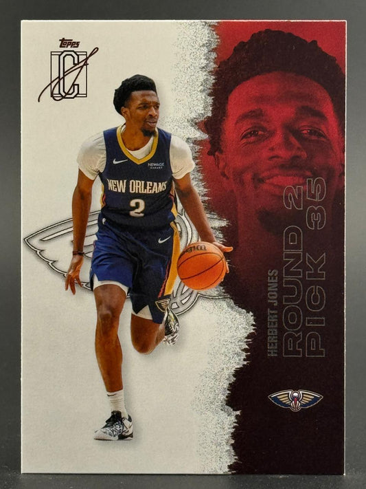 Herbert Jones 2021-22 Topps 52 trading card dribbling in a New Orleans uniform.