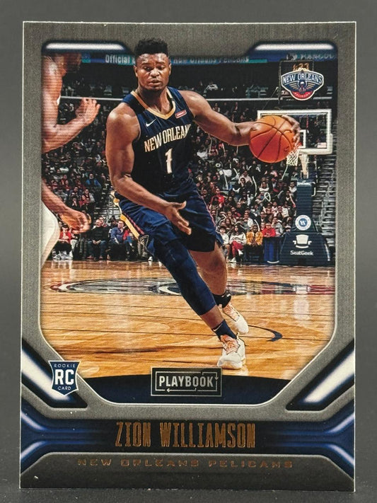 2019-20 Playbook Zion Williamson rookie trading card #1.